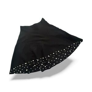 Vila Milano Black A-Line Skirt with Pearl Details